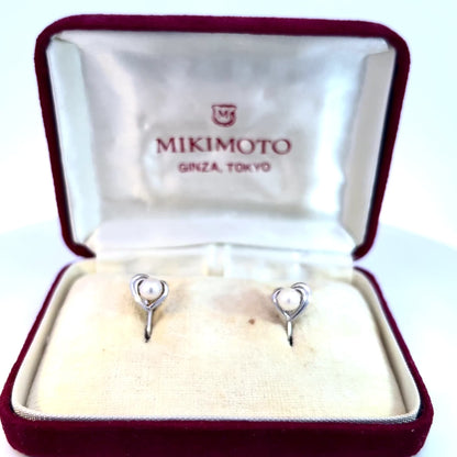 Mikimoto Estate Akoya Pearl Clip-on Earrings 5 mm Silver M414