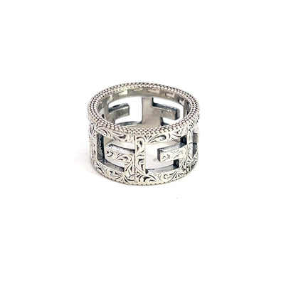 Gucci Estate Ring Size 5.5 Sterling Silver 11 mm G24