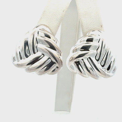 Tiffany & Co Puffed Omega Back Earrings Non Pierced Sterling Silver Estate TIF938