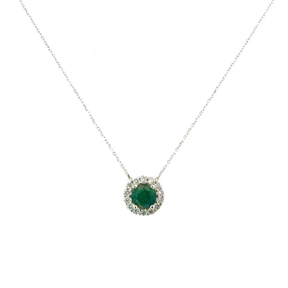 Natural Emerald Diamond Necklace 17" 14k Gold 2.07 TCW Certified $3,950 508580
