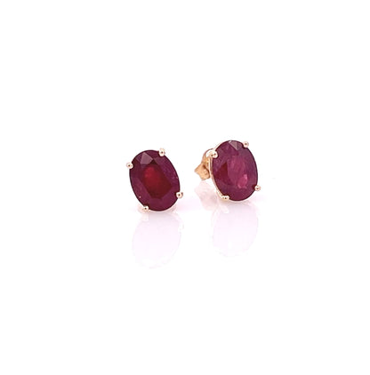 Natural Ruby Stud Earrings 14k White Gold 3.0 TCW Certified $1,390 311042