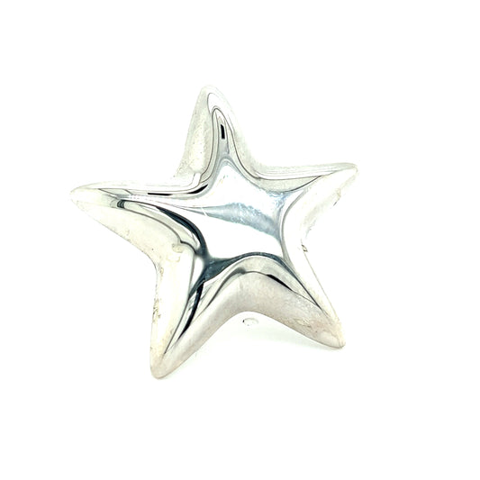 Tiffany & Co Estate Puffed Star Brooch Sterling Silver TIF637