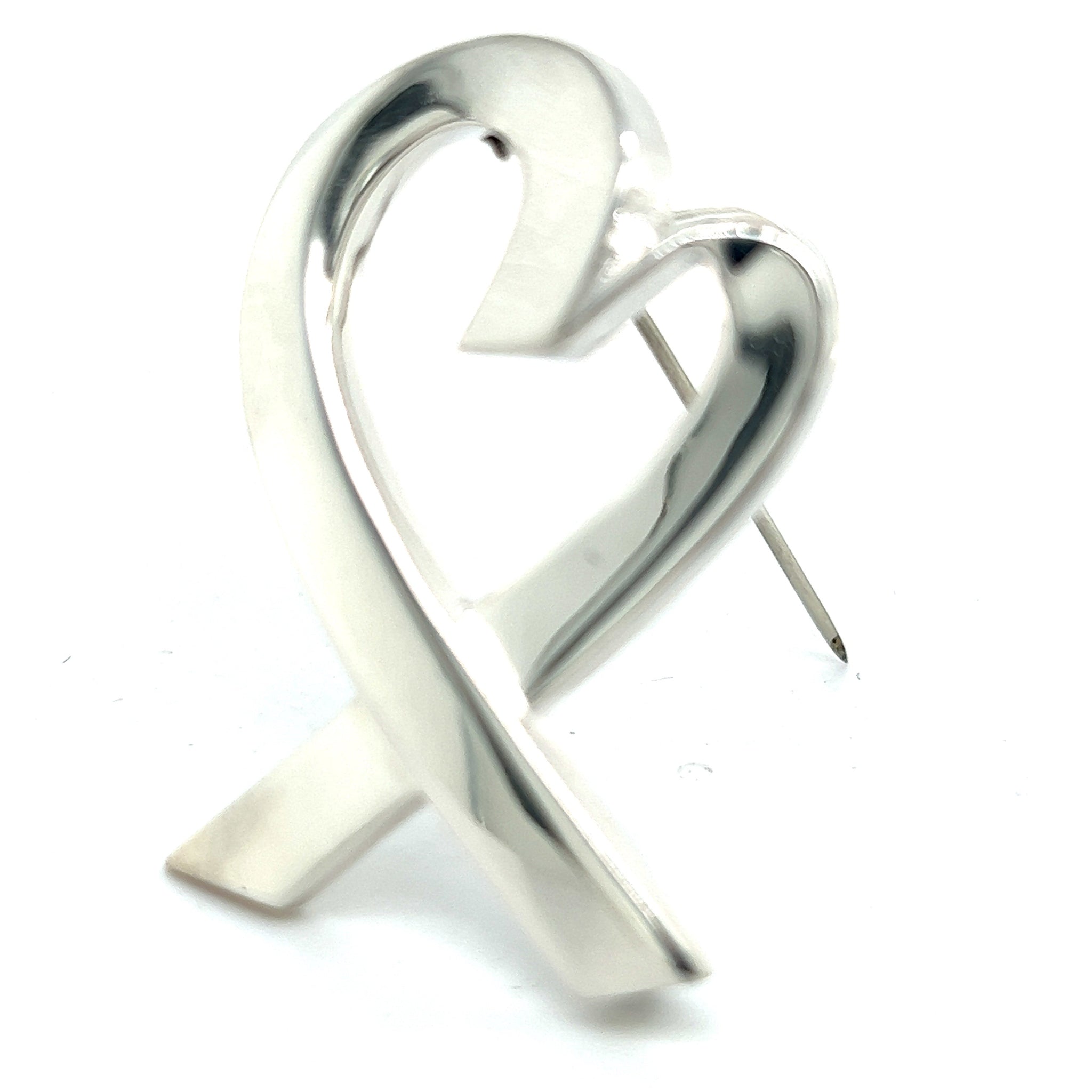 Tiffany & Co Estate Heart Brooch Pin Sterling Silver By Paloma Picasso TIF676