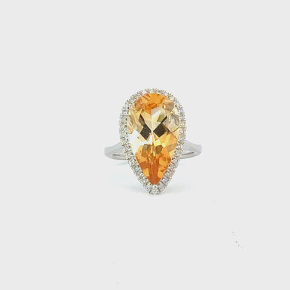 Natural Citrine Diamond Ring Size 6.5 14k Gold 6.53 TCW Certified $4,950 604471
