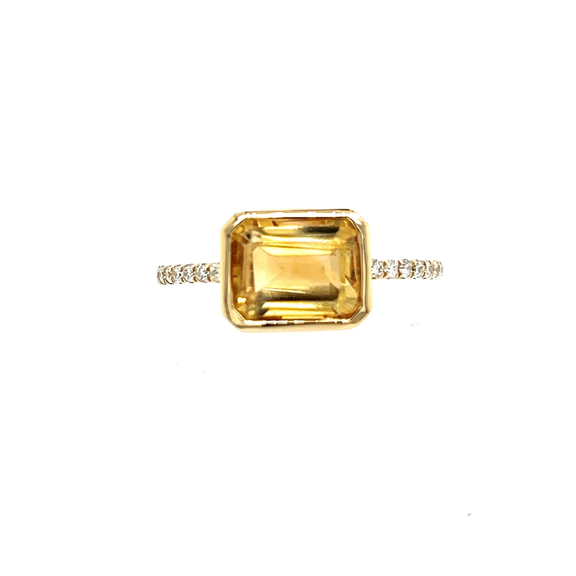 Natural Citrine Diamond Ring 6.5 14k Yellow Gold 2.45 TCW Certified $2,650 221295