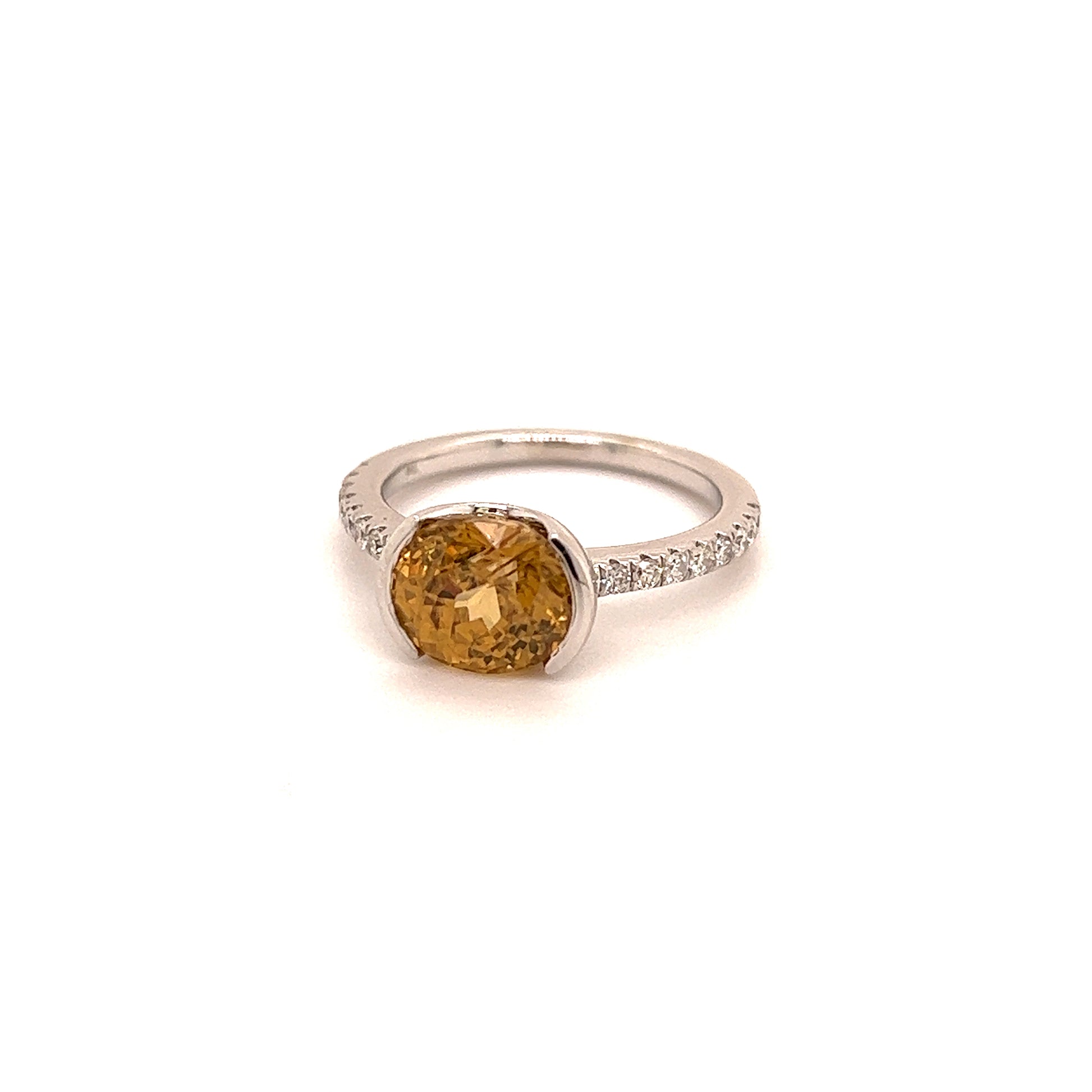 Natural Zircon Diamond Ring 6.5 14k White Gold 3.5 TCW Certified $2,490 221355