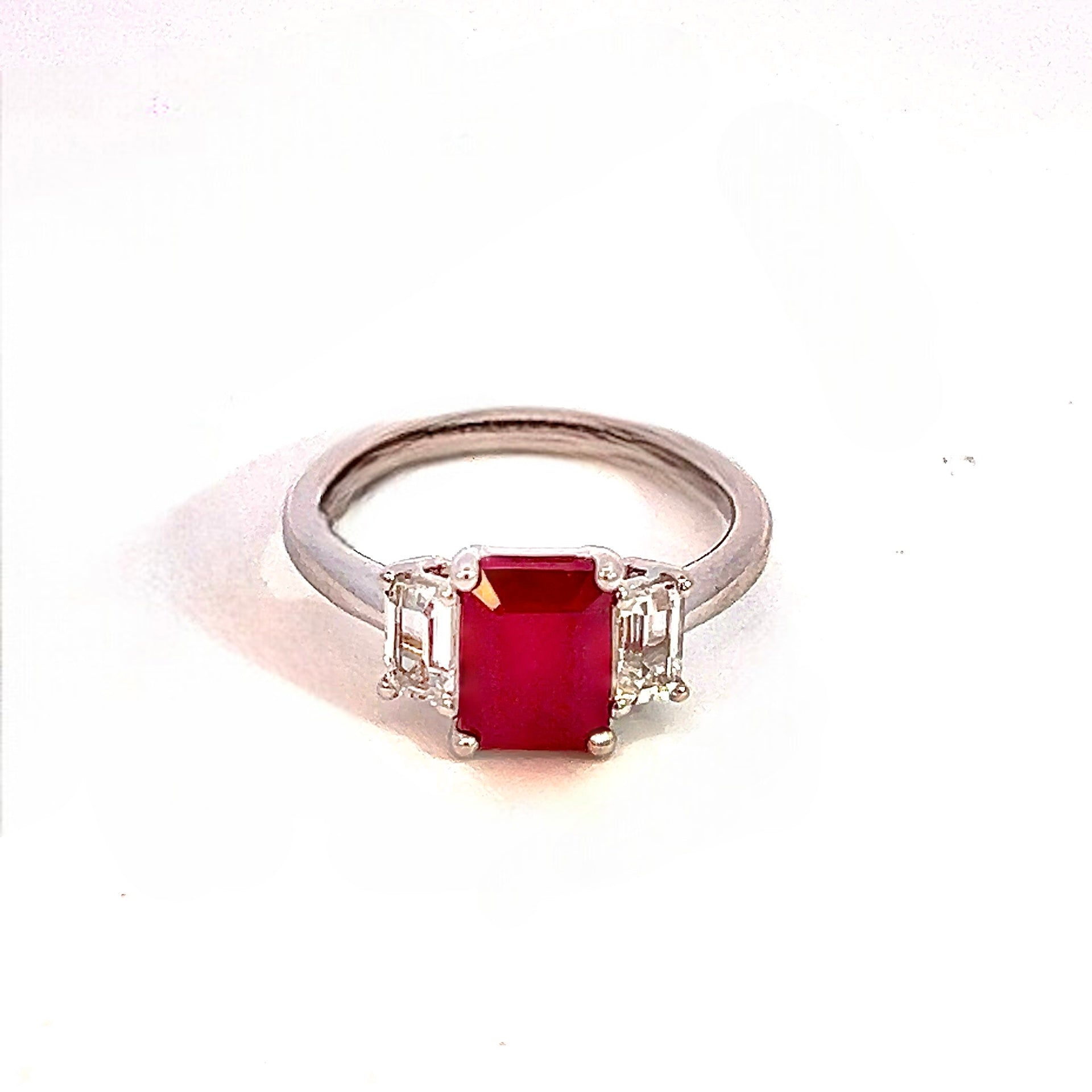 Natural Ruby Sapphire Ring Size 6.5 14k W Gold 2.56 TCW Certified $3,950 310637