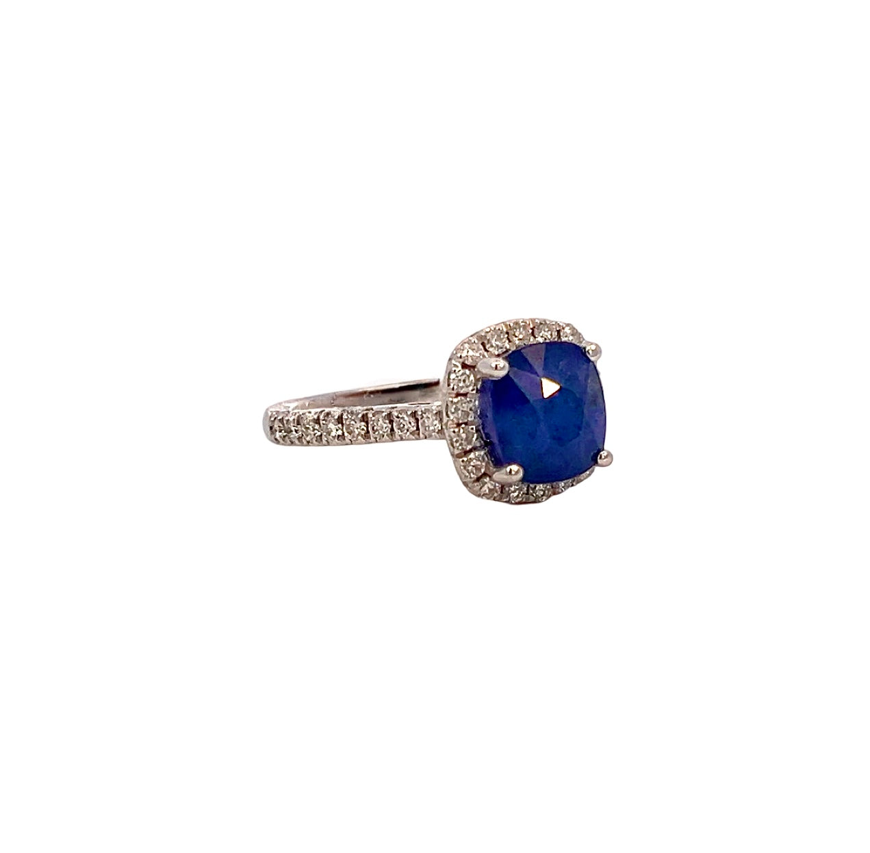 Natural Sapphire Diamond Ring Size 7 14k White Gold 2.51 Certified $4,975 311701