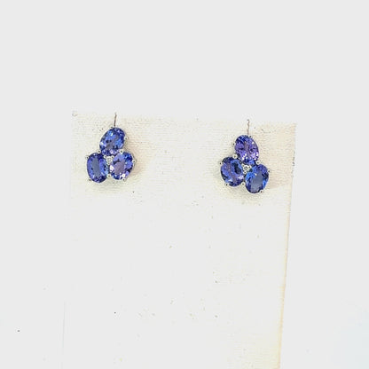 Natural Tanzanite Diamond Stud Earrings 14k Gold 6.15 TCW Certified $4,950 601547