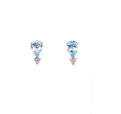 Natural Aquamarine Diamond Earrings 14k Gold 3.07 TCW Certified $2,950 210757