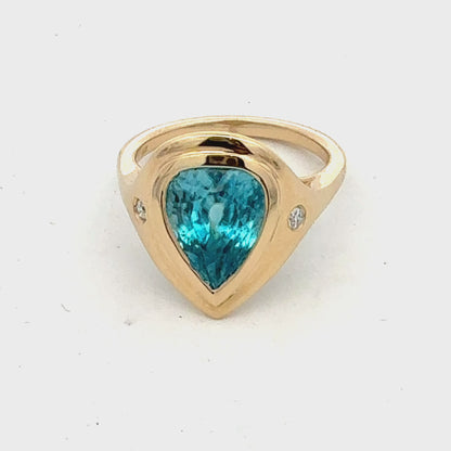 Natural Zircon Diamond Ring Size 7 14k Yellow Gold 6.69 TCW Certified $4,950 601223