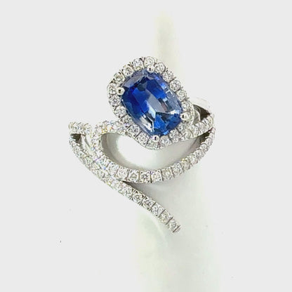 Natural Sapphire Diamond Ring Size 6.5 14k Gold 2.84 TCW Certified $5,950 601385