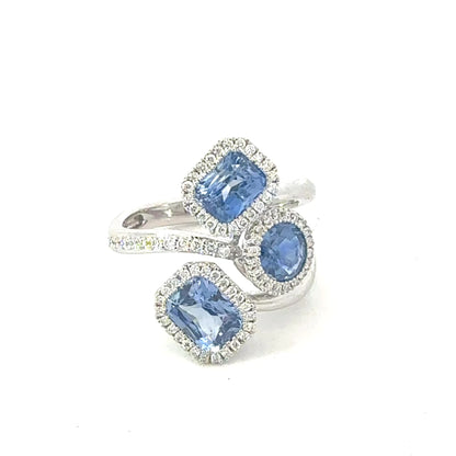 Natural Sapphire Diamond Ring Size 7 14k Gold 4.03 TCW Certified $6,950 604429