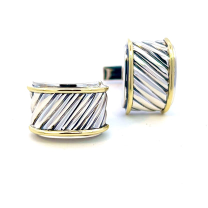 David Yurman Authentic Estate Cigar Band Cufflinks 14k Silver DY511