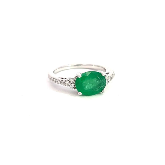 Natural Emerald Diamond Ring 6.25 14k W Gold 2.53 TCW Certified $4,975 402671