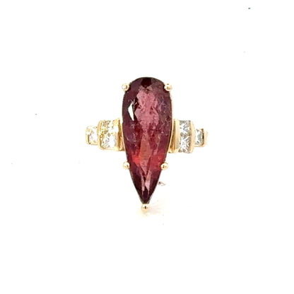 Natural Tourmaline Diamond Ring Size 7 14k Gold 5.18 TCW Certified $5,950 601216
