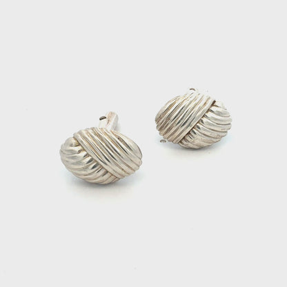Tiffany & Co Estate Crossover knot Cufflinks Sterling Silver TIF989