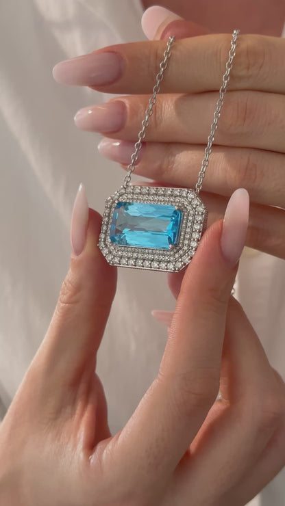 Natural Topaz Diamond Necklace 18" 18k & 14k Gold 27.8 TCW Certified $9,850 508588