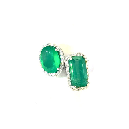 Natural Emerald Diamond Ring Size 6.5 14k Gold 4.71 TCW Certified $7,950 601220