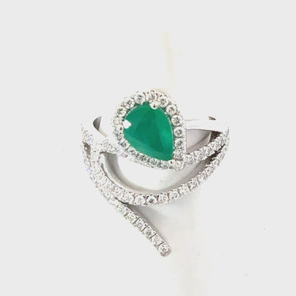 Natural Emerald Diamond Ring Size 6.5 14k Gold 1.49 TCW Certified $5,950 601382