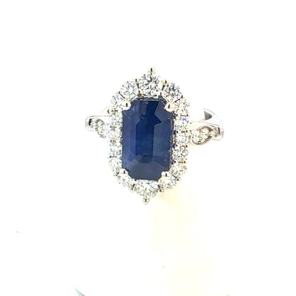 Natural Sapphire Diamond Ring Size 7 14k Gold 9.01 TCW Certified $8,950 604444