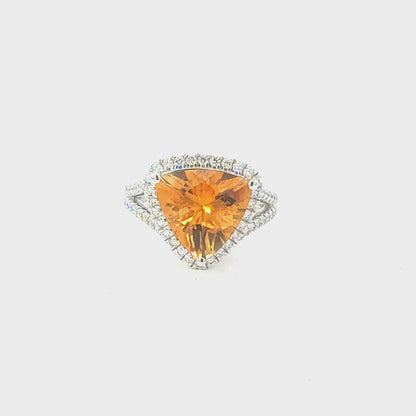 Natural Citrine Diamond Ring Size 6 14k Gold 3.76 TCW Certified $4,950 604464