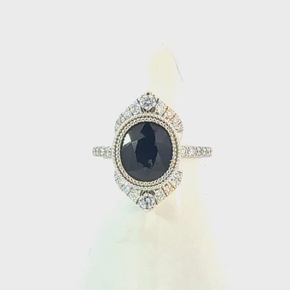 Natural Sapphire Diamond Ring Size 6.5 14k Gold 4.05 TCW Certified $5,950 604446