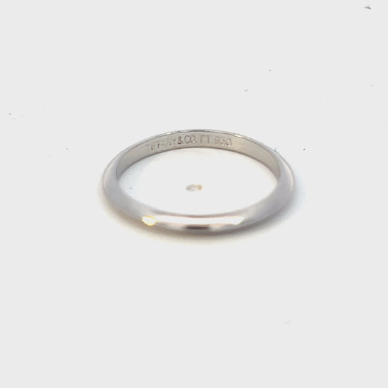 Tiffany & Co Estate Wedding Band Platinum 2 mm Thick TIF744