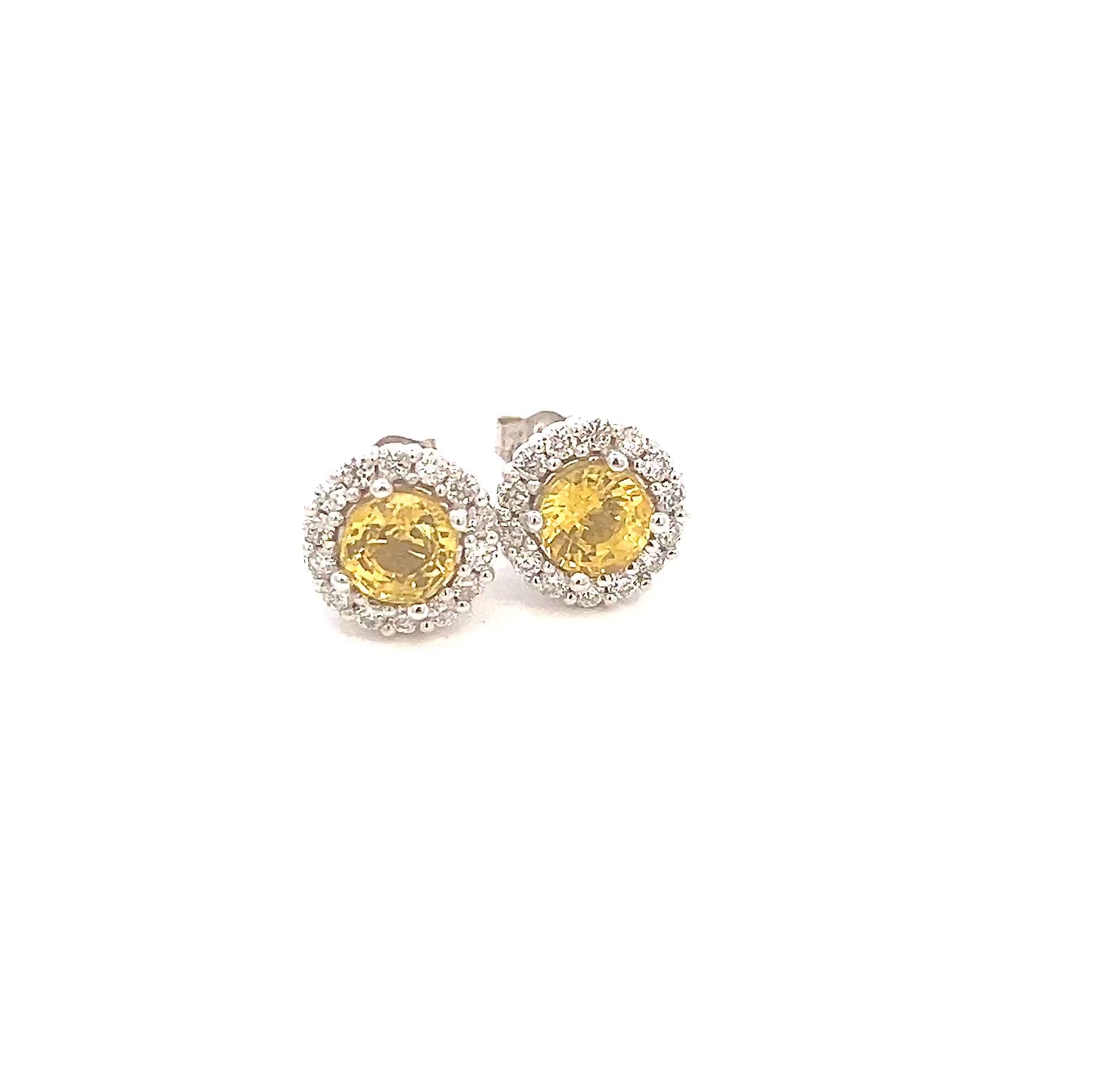 Natural Sapphire Diamond Stud Earrings 14k W Gold 2.84 TCW Certified $4,950 215620