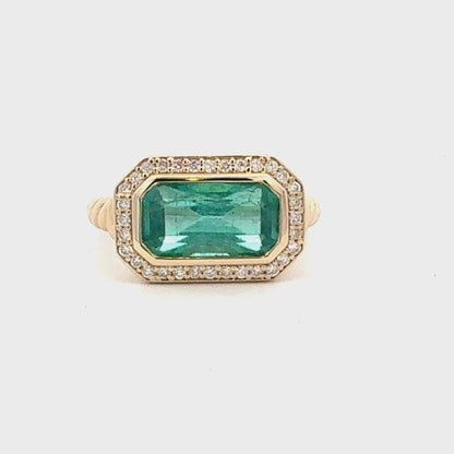 Natural Emerald Diamond Ring Size 6.5 14k Gold 3.47 TCW Certified $4,950 601235