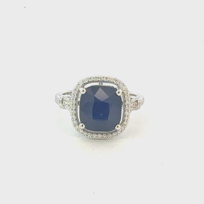 Natural Sapphire Diamond Ring Size 7 14k Gold 6.28 TCW Certified $5,950 604436