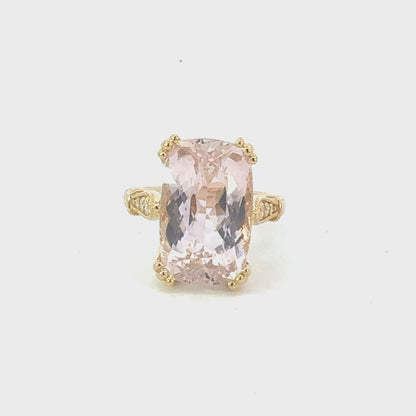 Natural Kunzite Diamond Ring Size 7 14k Gold 14.5 TCW Certified $3,950 604475