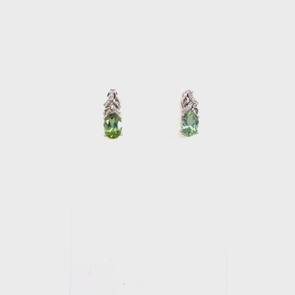 Natural Tourmaline Diamond Earrings 14k White Gold 1.57 TCW Certified $3,490 211894