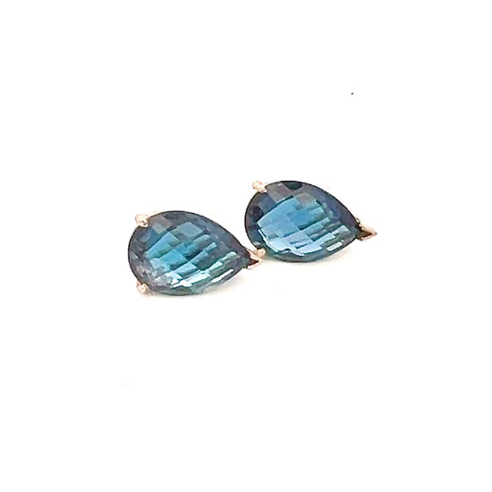 Natural Topaz Stud Earrings 14k W Gold 12.50 Cts Certified $1,890 215636