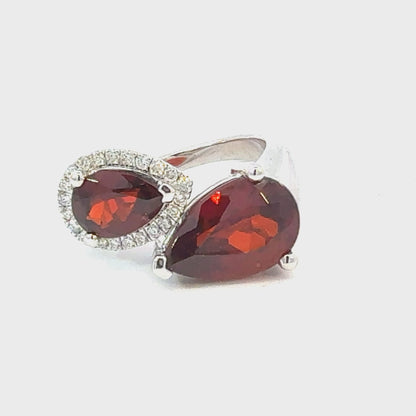 Natural Garnet Diamond Ring Size 6.5 14k Gold 8.34 TCW Certified $5,950 601213