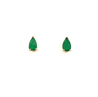 Natural Emerald Stud Earrings 14k Y Gold 1.60 Ctw Certified $2,790 215624