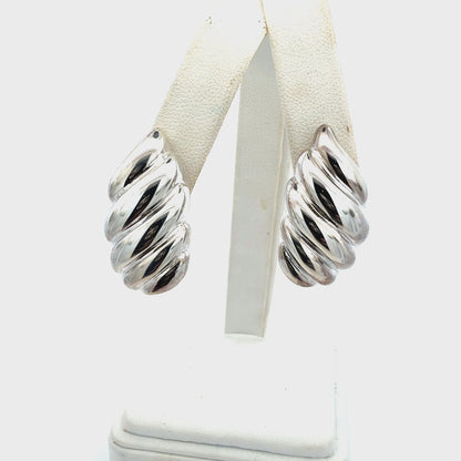 Tiffany & Co Omega Back Earrings Sterling Silver Estate TIF937