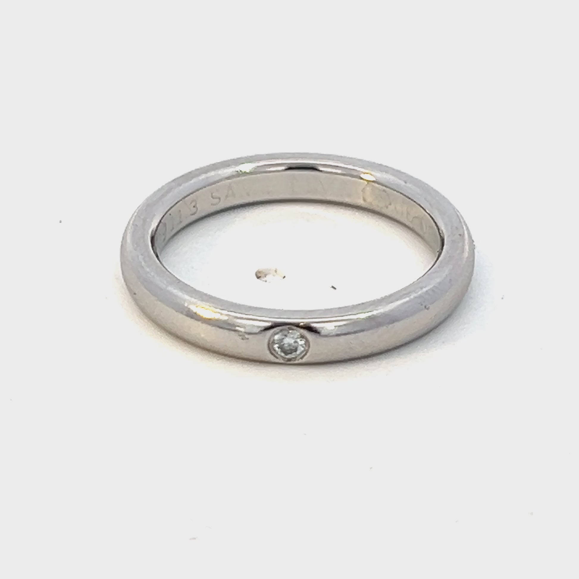 Tiffany & Co Estate Diamond Wedding Band Platinum 3 mm Wide By Elsa Peretti TIF746