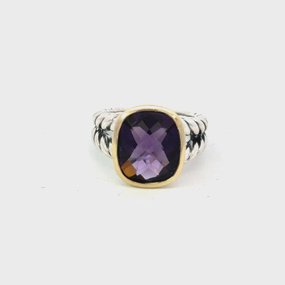 David Yurman Black Orquid Ring Size 6.75 18k Gold & Silver Estate DY596
