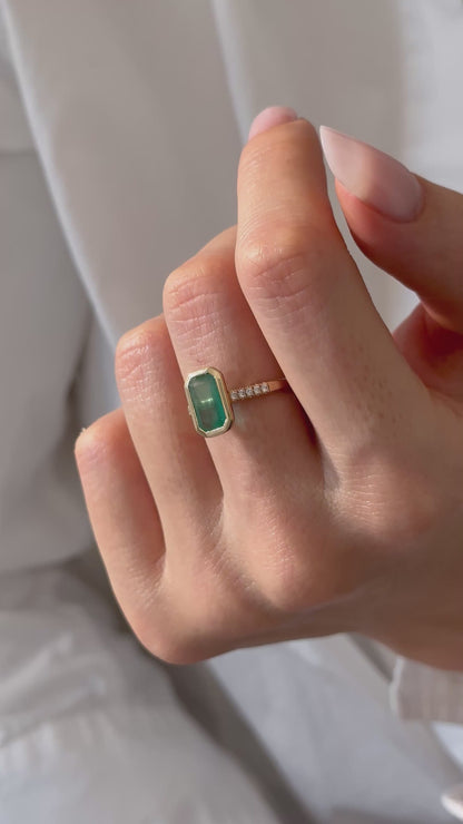 Natural Emerald Diamond Ring Size 6.5 14k Gold 1.84 TCW Certified $4,950 508585