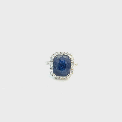 Natural Sapphire Diamond Ring Size 7 14k Gold 7.16 TCW Certified $8,950 601361