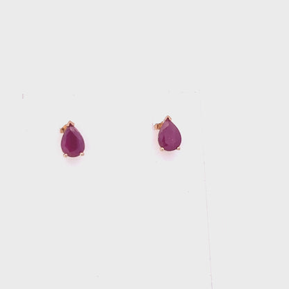 Natural Ruby Stud Earrings 14k Yellow Gold 2.70 TCW Certified $3,375 215622
