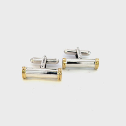 Tiffany & Co Estate Cufflinks 18k Gold Sterling Silver TIF669