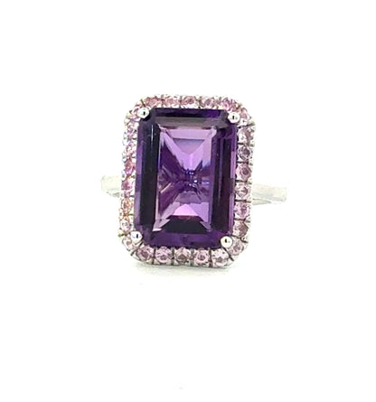 Natural Amethyst Sapphire Ring Size 6.5 14k Gold 6.6 TCW Certified $4,950 601178