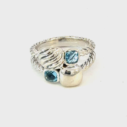 David Yurman Topaz Bumblebee Ring Size 6 Sterling Silver Estate DY629