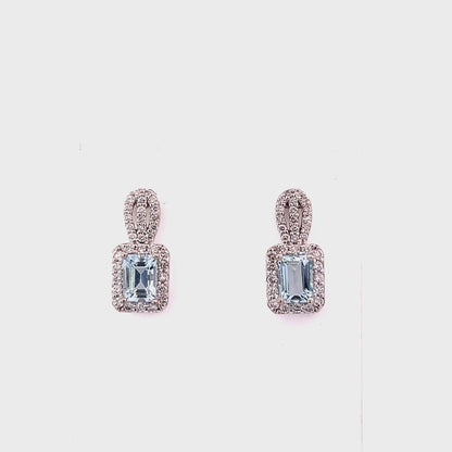 Natural Aquamarine Diamond Earrings 14k Gold 2.74 TCW Certified $5,950 215400