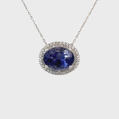 Natural Tanzanite Diamond Necklace 17" 14k Gold 12.49 TCW Certified $5,950 308486