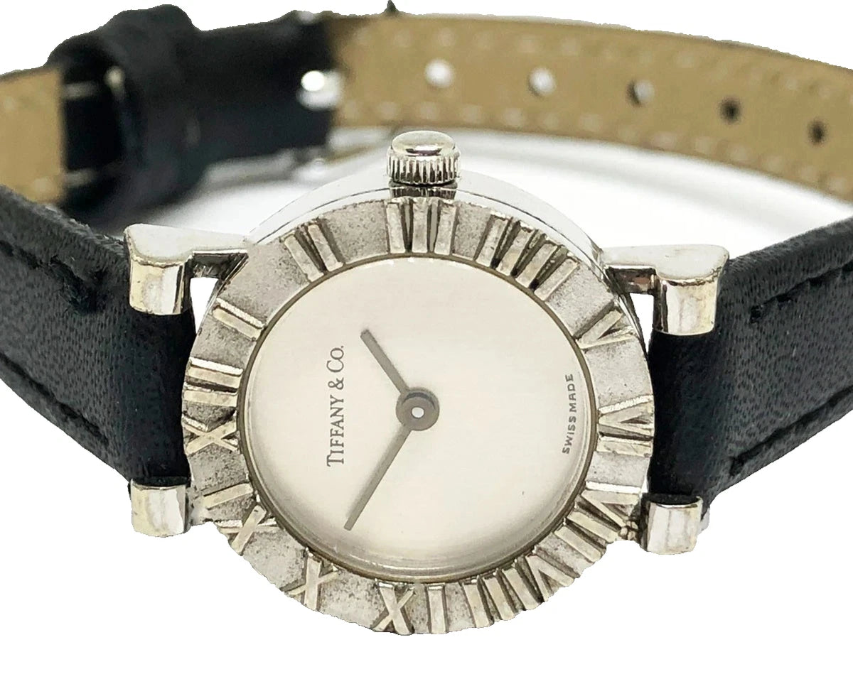 TIFFANY & Co. Atlas Quartz Ladies Watch Sterling Silver 925 Case TIF1020