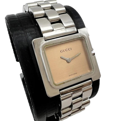 GUCCI 3600L Women's Quartz Watch Square Case Bronze Dial Vintage Wristwatch G57