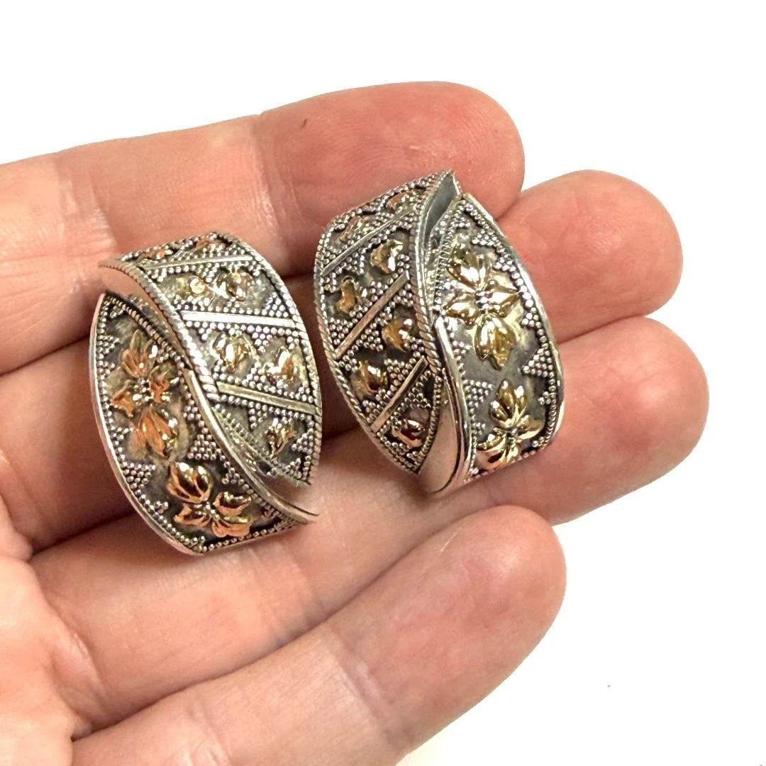 John Hardy 18KT and .925 Silver Jaisalmer Earrings JH122